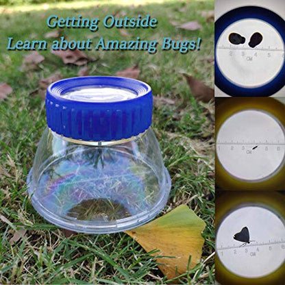 5X Magnifier Bug Viewer, Bugs Habitat Magnifying Bug Jar for Kids - color: 4pack Sky Blue