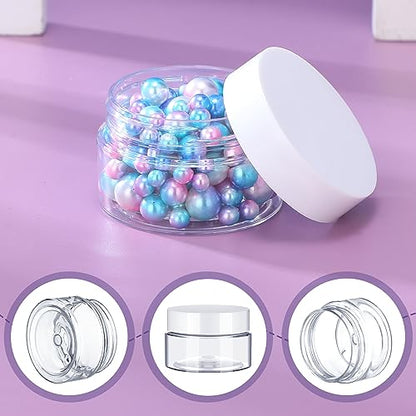 200 Pcs 1 oz Plastic Containers Jars with Lids, White - color: White, size: 1 oz
