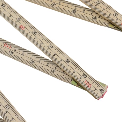 Quluxe Folding Wood Ruler, Foldable Ruler, Inch & Metric, Fold Up Design - size: 2m (Metric+Imperial,Wood）