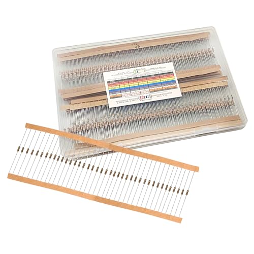Minidodoca1040 Pcs 26 Values Resistor Kit 1 Ohm-1M Ohm with 5% 1/4W Carbon Film Resistors Assortment - style: 1/4W-26values-1040Pcs-Carbon