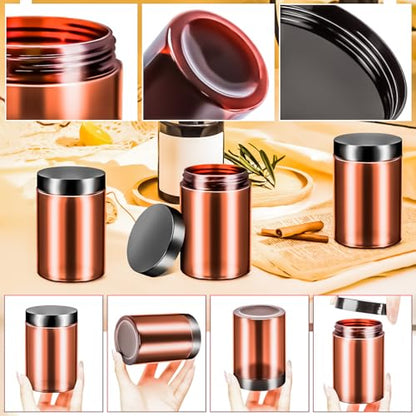 6 Pack 10oz Amber Plastic Jars Round Clear Containers with Lids, 300ml Empty Small Cosmetic Jars Makeup Containers, 10ounce Slime Jar Travel Cosmetic Container for Travel Makeup Beauty Product - color: Amber, size: 10oz-6pack