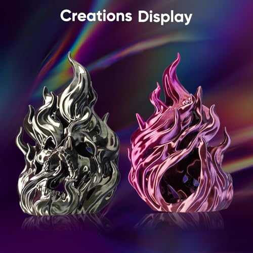 ERYONE Silk Filament PLA+ 1.75mm Shiny 3D Printer Filament, Multicolor PLA 4 in 1, 1kg (2.2LBS)/Spool, HS Silk Quadruple Color Twilight Glow (Black & Red & Deep Purple & Gold) - color: Silk Pla+ 4 in 1 Twilight Glow