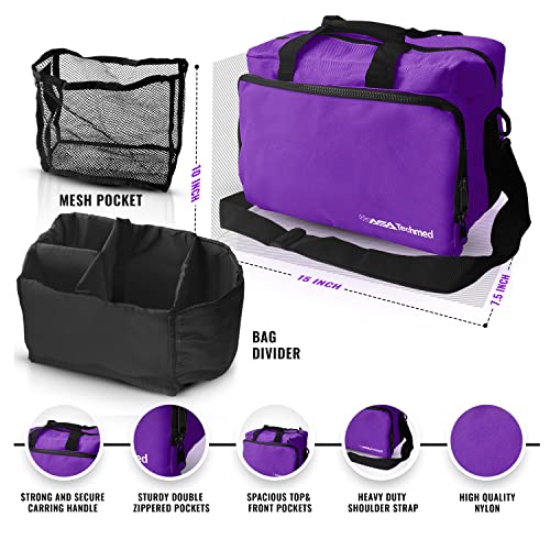 ASA TECHMED Physical Therapy Home Health Aide Comprehensive Kit - Carrying Bag, Blood Pressure Cuff, Stethoscope, Gait Belt- Purple - color: Purple Kit