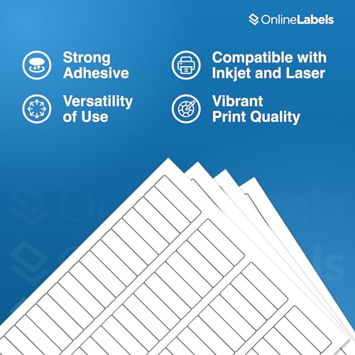 OnlineLabels 1.75" x 0.5" Return Address Labels - White Matte - 100 Sheets - size: 100 Sheet Pack