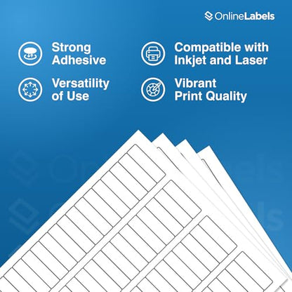 OnlineLabels 1.75" x 0.5" Return Address Labels - White Matte - 10 Sheets - size: 10 Sheet Pack