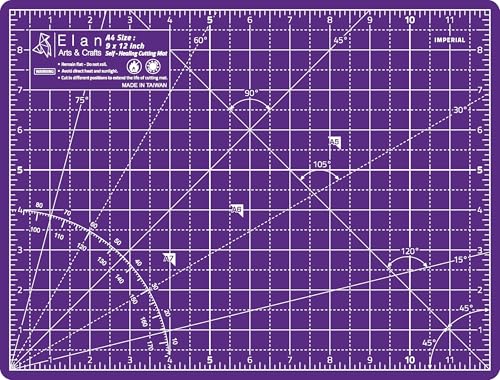 Elan Cutting Mat A4 Pink & Purple, Self Healing Cutting Mat 9x12 Inch, 5-Ply Craft Board Pink, Hobby Board for Crafts 9x12 Inch