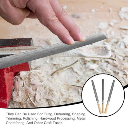 HARFINGTON 8" Half Round Medium Cut File Double Cut Teeth Bastard - size: 8"