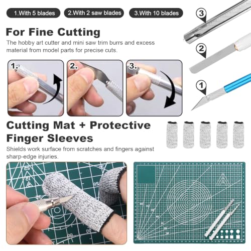 Fippy 101PCS Model Tools Kit, Hobby Building Tools Model Making Tools Kit for Basic Model Assembling, Building and Repairing - style: Set C