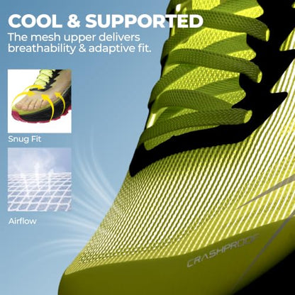 NORTIV 8 Women's Breathable Trail Running Shoes - color: Lemon Green, size: 6