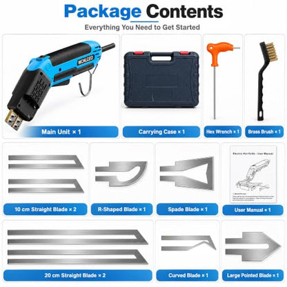 【New Model】 Foam Cutter Electric Hot Knife, Foam Cutting Tool Kit,Air Cooled 200W Styrofoam Cutting Tool Kit for Cutting Foam Board Insulation, EPP, EPS, XPS, EVA - color: B-blue Hot Knife Set