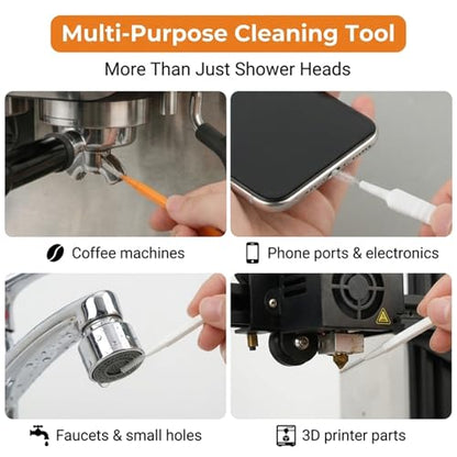 90 Pcs Shower Head Cleaner Tool Set, Small Hole Nozzle Cleaning Brushes & Stainless Steel Cleaning Needles, Multi Size Picks with Caps for Bathroom and Household Gaps