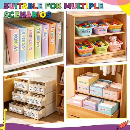 42 PCS Days of The Week Stickers for Drawers and Clothes Organizer