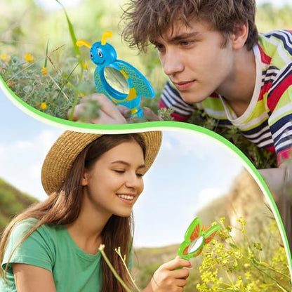 Oudain 3 Piece Flower Magnifying Glasses, Insect Butterfly Theme Handheld