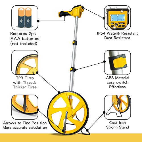Zozen Measuring Wheel Digital Display,Telescopic Handle, High Precision - size: Digital Display-Telescopic