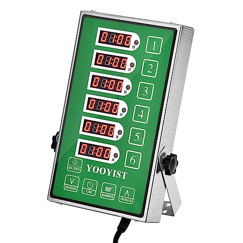 6-Channel Commercial Kitchen Timer Loud Alarm Digital Cook Timer - color: Green