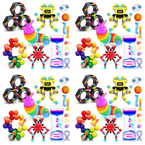 60Pack Fidget Toys Bulk for Adult Kids Age 5-7, 8-12, Sensory Autism Travel Must Have ADHD Autistic Figette Classroom Treasure Prize Box School Must Have Stress Anxiety Easter Basket Stuffers Gifts - style: 60pc