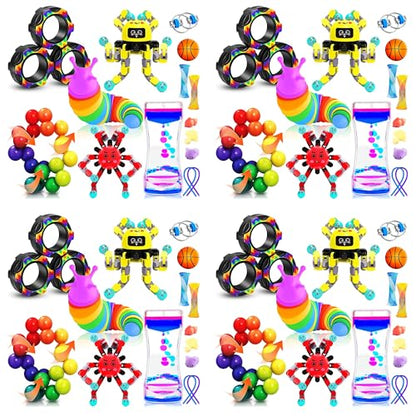 60Pack Fidget Toys Bulk for Adult Kids Age 5-7, 8-12, Sensory Autism Travel Must Have ADHD Autistic Figette Classroom Treasure Prize Box School Must Have Stress Anxiety Easter Basket Stuffers Gifts - style: 60pc