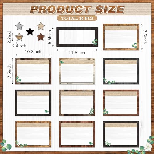 16 Pcs Magnetic Write Wipe Organization Chart, Farmhouse - style: Farmhouse