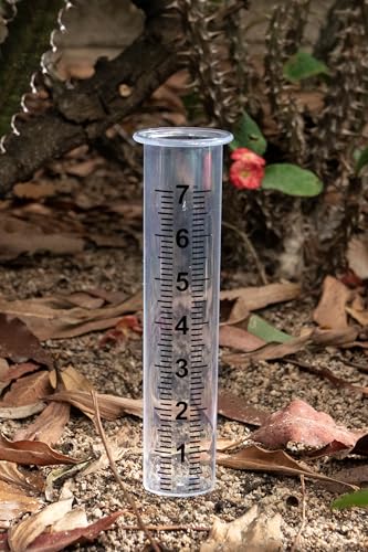 7" Plastic Rain Gauge Replacement Tube with Lid Design, Easy to Read Freeze Proof Rain Gauges (Plastic Gauge Tube) - style: Plastic Gauge Tube