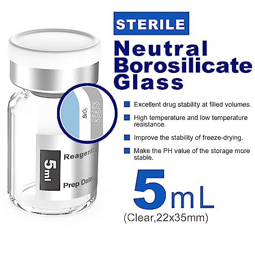 Biomed Solutions Empty Sterile Vial Sealed with Butyl Rubber Stopper and Flip Top Closure,Type 1 Borosilicate Glass Tubing,Individually Packed (10mL 8Pcs (Amber)) - size: 10mL 8Pcs (Amber)