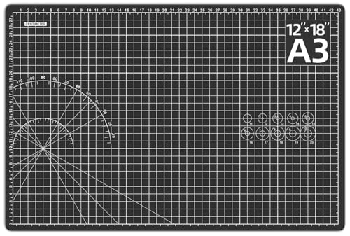 DIYSELF 12in×18in Cutting Mat, A3 Fabric Craft Mat, Paper Craft Tools - color: Black, size: 18"L x 12"W