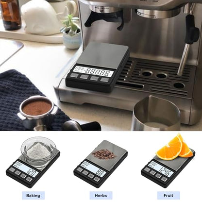 WEIGHTMAN Espresso Scale with Timer 1000g x 0.1g, Small Thin Coffee Scale - color: Black