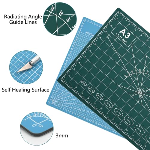 12x18in Self Healing Cutting Mat Kit with Ruler & Knife, for Sewing DIY