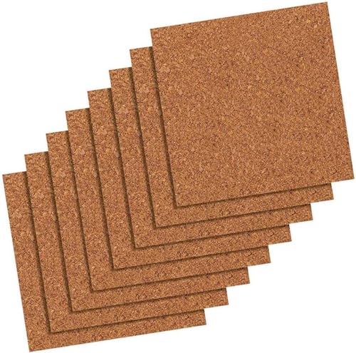 Quartet Cork Tiles, Bulletin Board Cork Panels 12" x 12" x 3/16", Natural, 8 Pack (108) - size: 12" x 12"