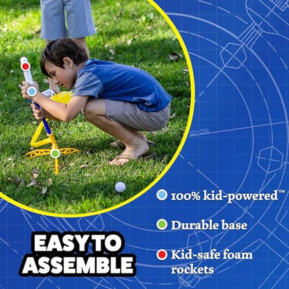 Stomp Rocket Jr Glow Rocket Launcher for Kids, 7 Rockets - Glow in The Dark