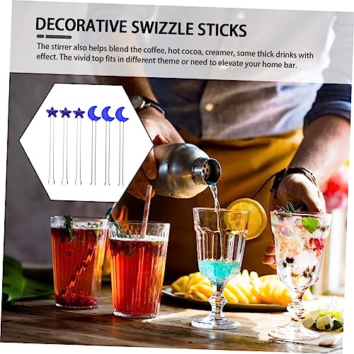Cabilock 6Pcs Glass Swizzle Sticks, Stirrers for Drink Cocktail, 4.72 Inch Stir Sticks for Mixing Coffee Beverages Cocktails Skewers, Bar Tools for Home Party Bars