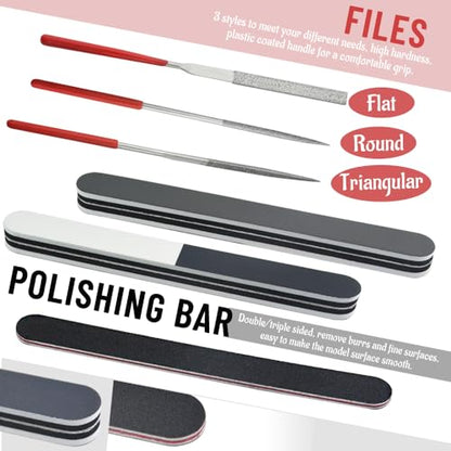 Bigstone 20 PCS Model Tool Kit Hobby Building Tools Set Modeler Basic Tools for Gundam Plastic Models Assembling Building Repairing and Fixing