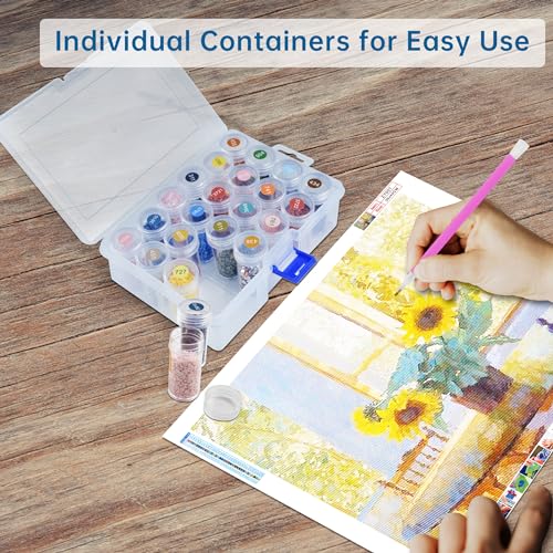 Mlife Diamond Art Storage Containers - 1 Pack 24 Jars with Label, Organizers for Jewelry Beads, Small Gem, Storage - size: 24 Jars