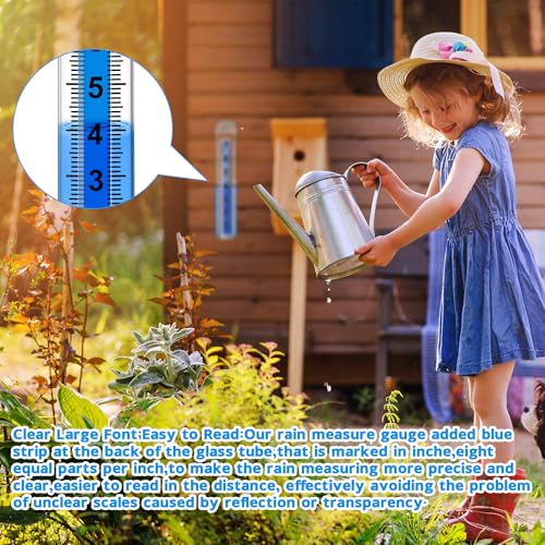 Rain Gauge Outdoor, 7" Large Capacity Rain Gauge Replacement Tube