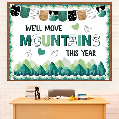 Funrous We'll Move Mountains this Year Bulletin Board Set - style: Mountains