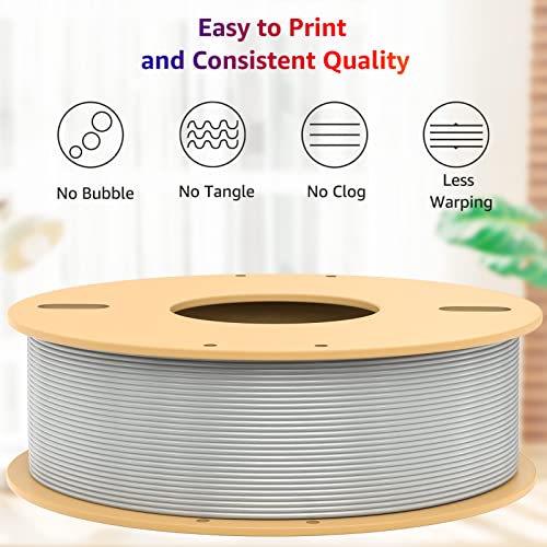 PLA+ 3D Printer Filament 1.75mm No Tangle, Neatly Wound Filament Net Weight 250g Spool, PLA Pro Plus,Silk Silver - color: 250g-silk Silver