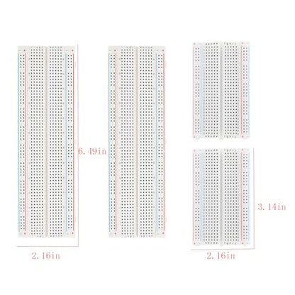 4PCS Breadboards Kit Include 2PCS 830 Point & 2PCS 400 Point Breadboard, Solderless Breadboards for Arduino Bread Boards Electronics for Circuits Projects Prototype Board.