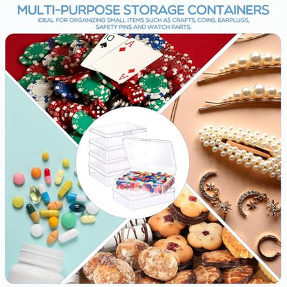 Jetec 18 Pieces Small Clear Plastic Storage Box, 5 x 4 x 1.3 Inch - size: 5 x 4 x 1.3 Inch