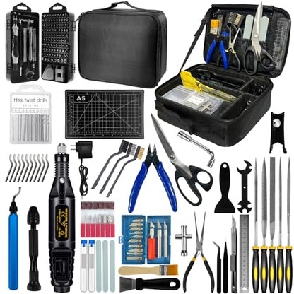 212Pcs 3D Printer Tool Kit with 3D Printer Accessories Bring Tool Box Includes Deburring Ideal for Disassembly Cleaning and Precision Machining Toolboxes - size: L