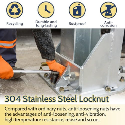 M5-0.8 Lock Nut, 190Pcs Stainless Steel Nylock Insert Locking Nuts - size: M5-0.8, 190 Pack