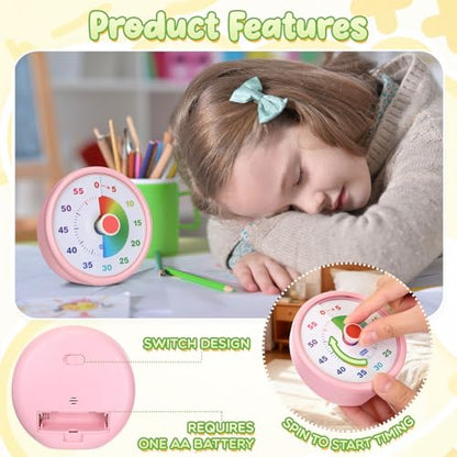 Amazingspark Visual Timer 60 Minute, Classic, Blue,Pink,Yellow,Green, 4 Pcs - color: Blue,pink,yellow,green, size: Classic