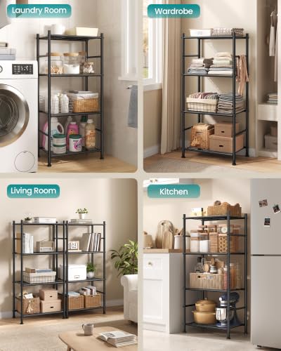 SONGMICS 4-Tier Shelving Unit, Steel Storage Rack, Easy Assembly - size: 15.7"W, style: 4-Tier