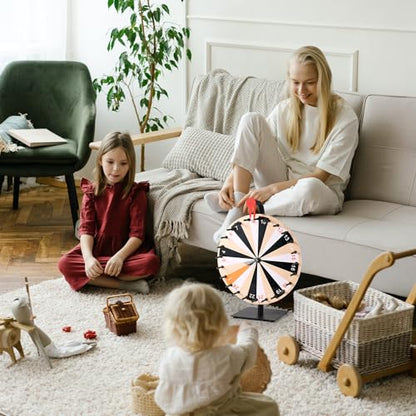 12 Inch Spinning Prize Wheel, 24 Slots Tabletop Prize Wheel with Stand