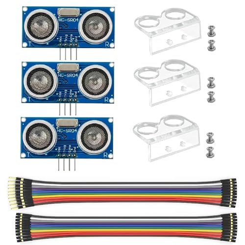 WWZMDiB HC-SR04 Ultrasonic Sensor Module Compatible with for Arduino R3 MEGA Mega2560 Duemilanove Nano Robot XBee ZigBee (3 Pcs HC-SR04 Ultrasonic Sensor) - color: 3 Pcs HC-SR04 Ultrasonic Sensor