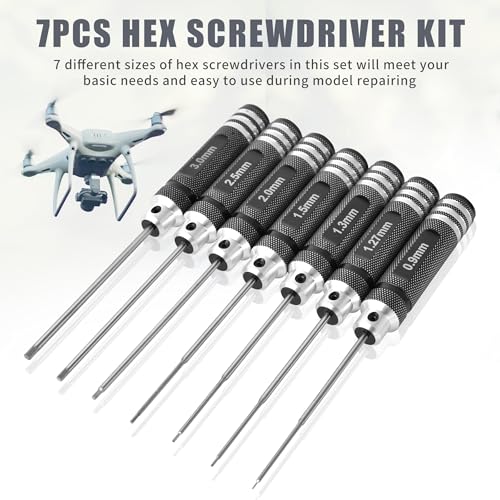 7pcs Precision RC Hex Screwdriver Set 0.9mm-3.0mm RC Tool Kit