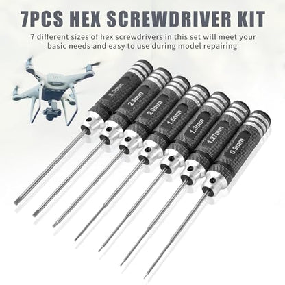7pcs Precision RC Hex Screwdriver Set 0.9mm-3.0mm RC Tool Kit
