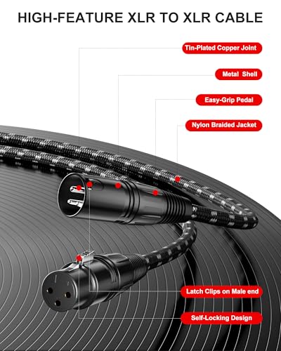 XLR Cables 3ft 2 Pack,Short Microphone Cable OFC Noise Reduction - color: Black-White, size: 3 Feet