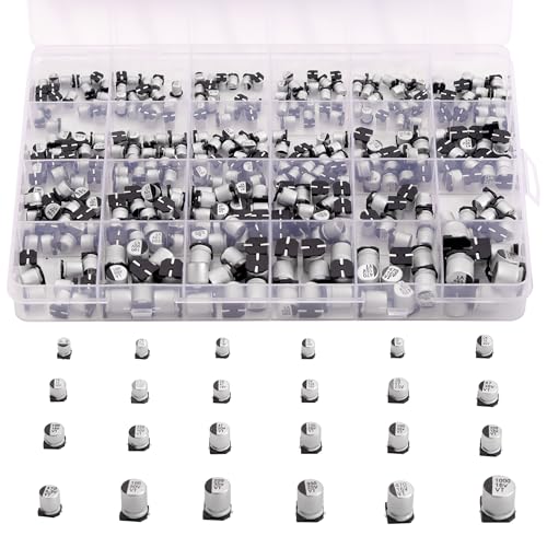 400Pcs SMD Aluminum Electrolytic Capacitor Assortment Kit