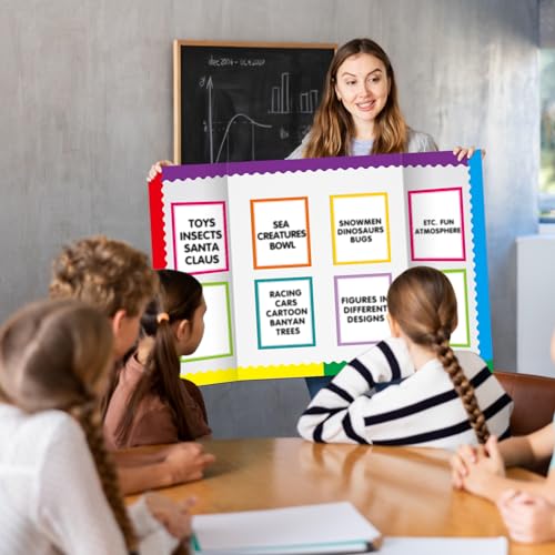 90 Pcs Science Fair Board Supplies Trifold Poster Boards, Neon - color: Neon