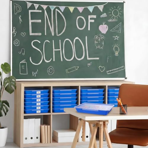 Tinlade 6 Pcs Classroom Paper Storage Bins with Lids, 13x10, Blue - color: Blue