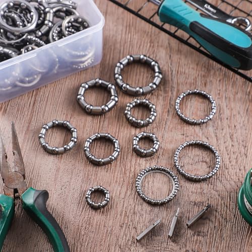 Lounsweer 5 Sets Bike Ball Bearing Kit Headset Retainer Crank Caged Wheels